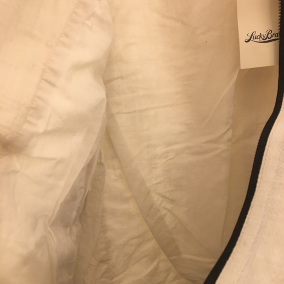 NWT Lucky Brand Two-Tone Varsity Jacket Cotton W/ Leather Sleeves Size Medium - Picture 8 of 15